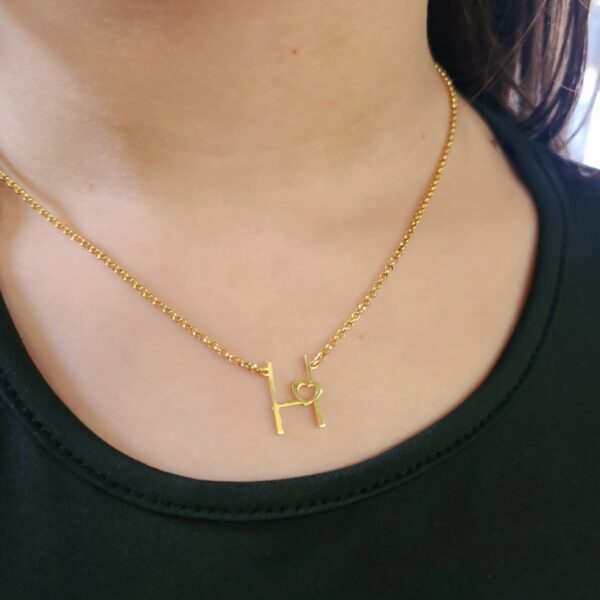 Colgante Palos Corazón chapado en oro