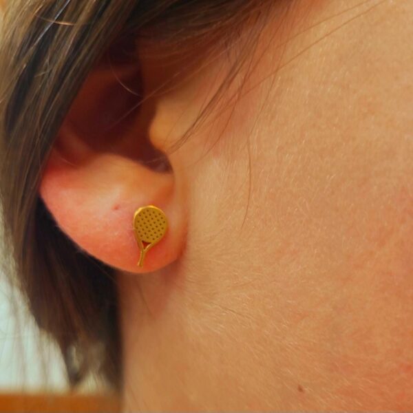 Pendientes Pádel chapados en oro.